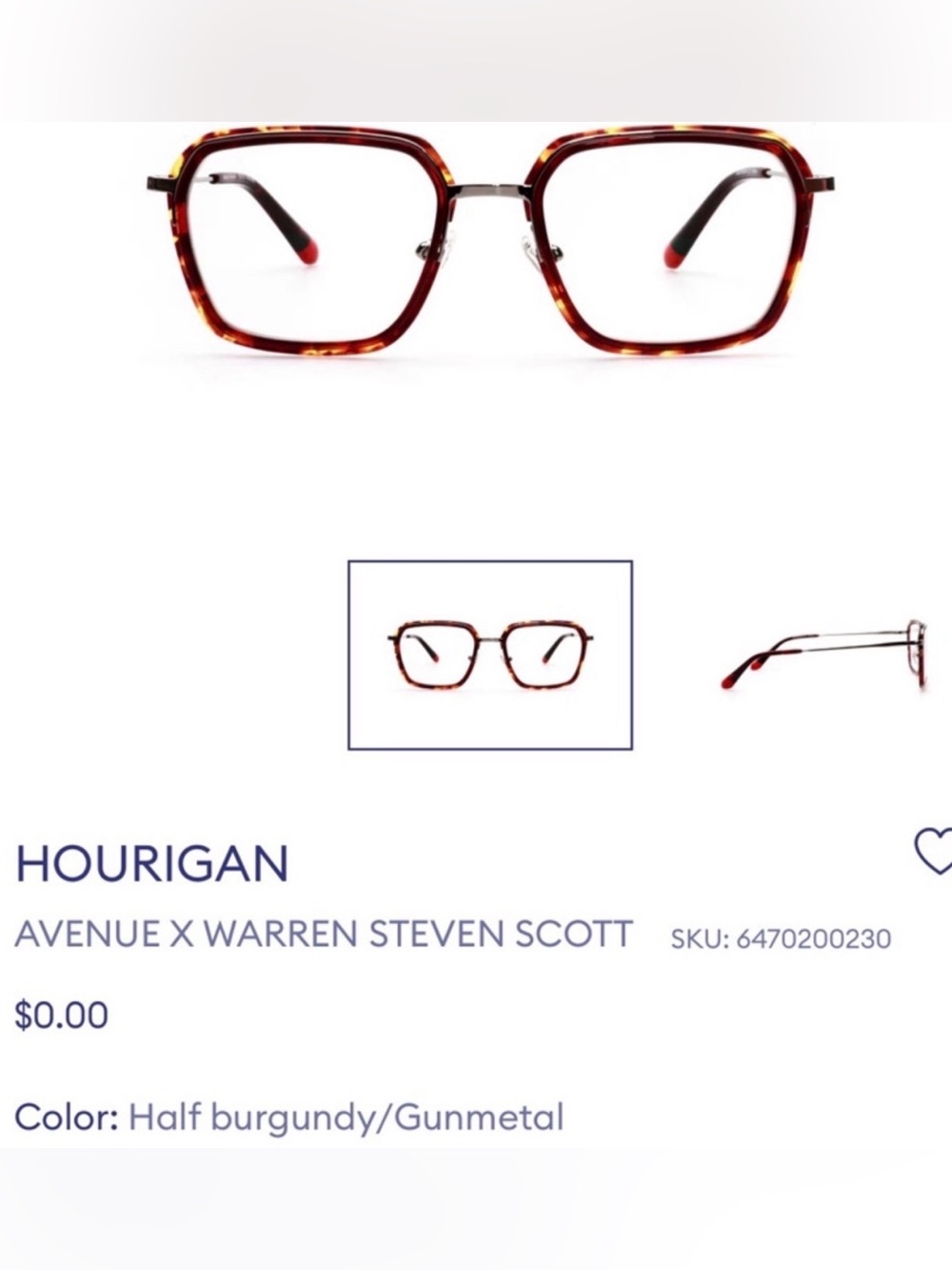 Warren Steven Scott x Avenue Hourigan C2 square glasses indigenous artist metal